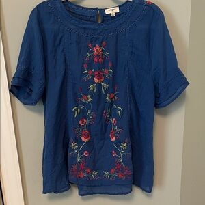 Umgee L Embroidered Blouse